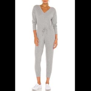 Chaser grey love rib long sleeve thermal jumpsuit